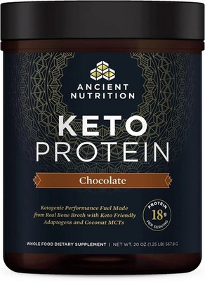 Ancient Nutrition Keto Protein Chocolate 20oz NEW