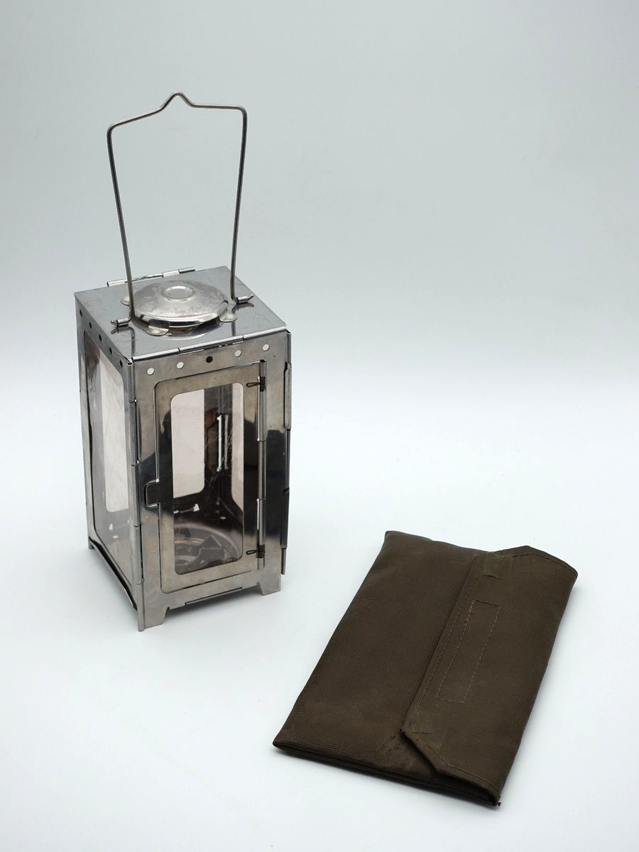Original WWII Swiss Army Military Folding candle Lantern Storm