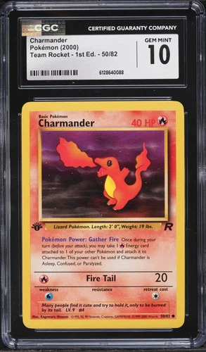 New Listing2000 Pokemon Team Rocket 1st Edition Charmander #50 CGC 10