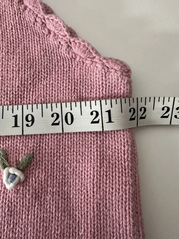 Chaleco Suéter Koret Para Mujer XL Rosa Floral Bordado Tetera Tazas de Té Botón Y2K Foto 4 de 4