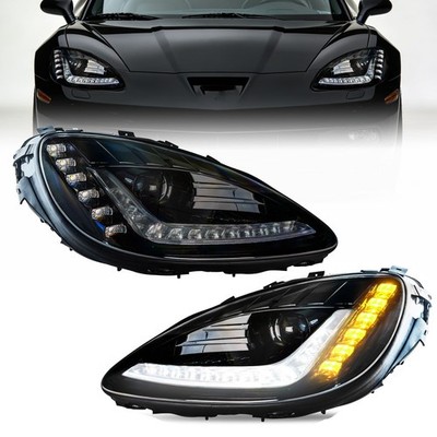 LED Projector Headlights Assemblyfor 2005-2013 Chevy Corvette C6 L+R C7 Style