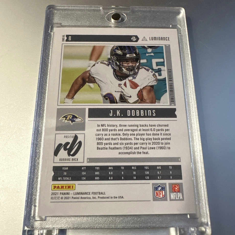 2021 Panini Luminance #8 J.K. Dobbins #/99 - Image 2 of 4