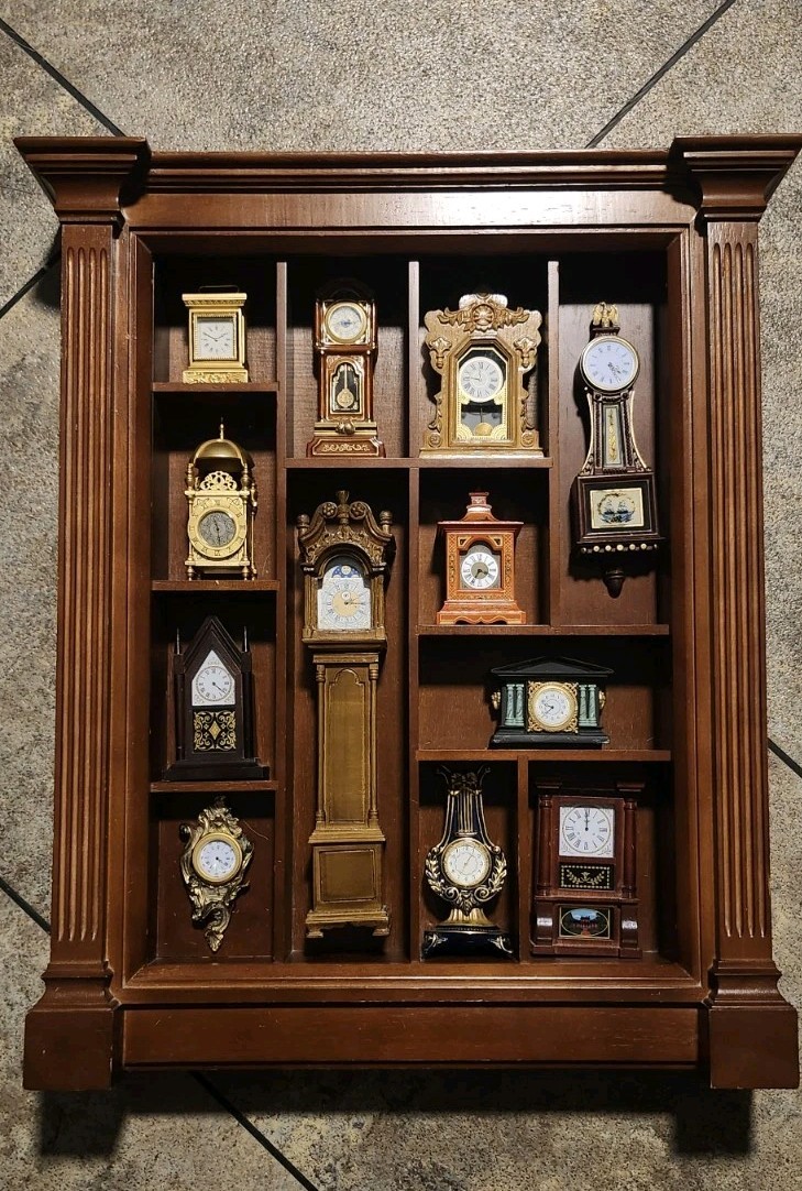 12 Franklin Mint Miniature Clocks Collection Antique 1988 With