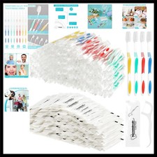 300 Pcs Individually Wrapped Toothbrushes Bulk with Dental Floss Set 100 Soft...