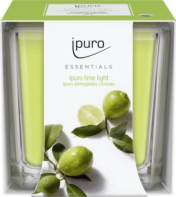 ipuro ESSENTIALS Duftkerze Lime Light 125 g Kerze Glas Duft Kerze Kerzen
