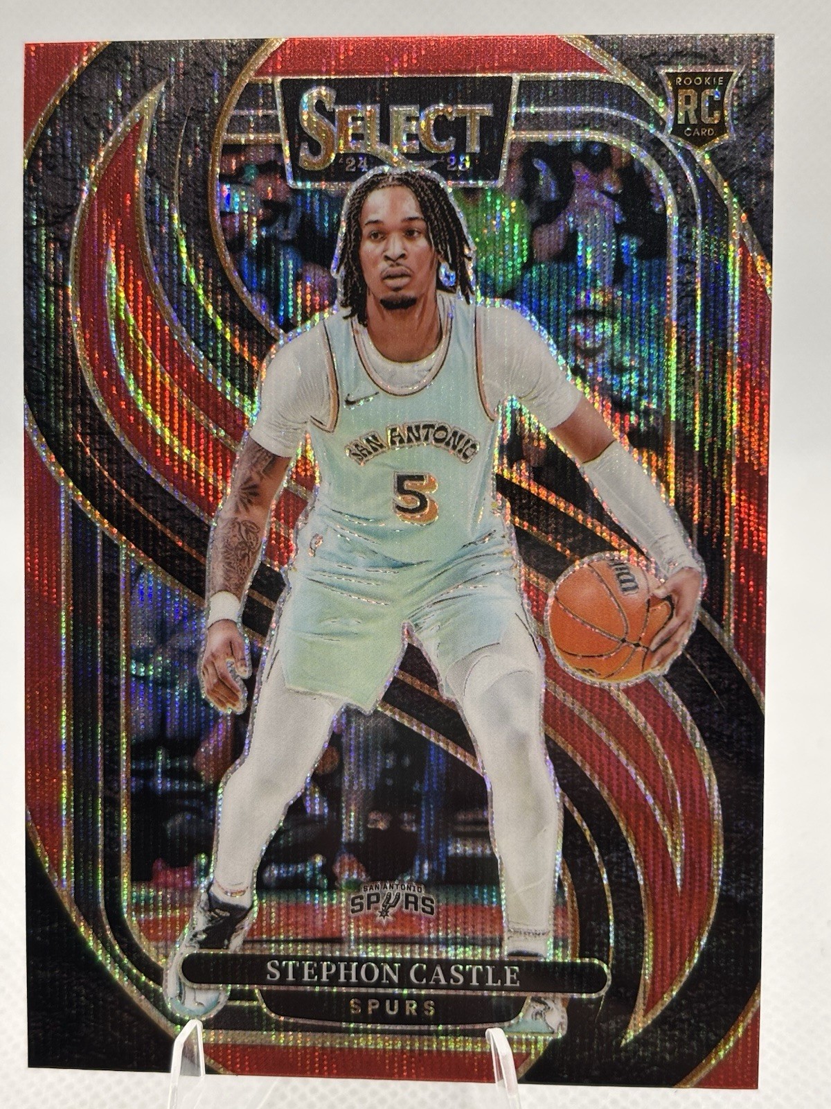 2024-25 Panini Select - Premier Level Stephon Castle #175 Red Wave Prizm