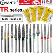 US Dental Diamond Burs Round End Taper Diamond Bur 20PCS For High Speed 850 856