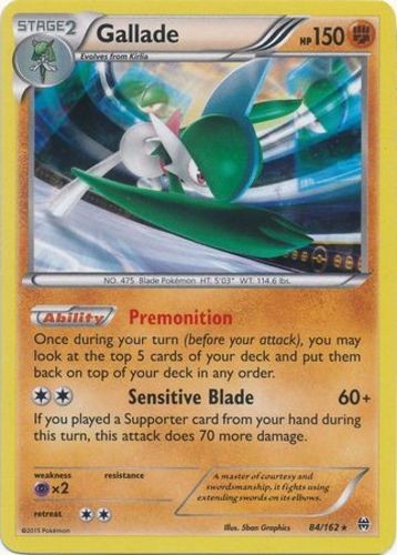 1x Gallade - 84/162 - Cosmos Holo - Blisters Exclusive Promo Moderately Played P