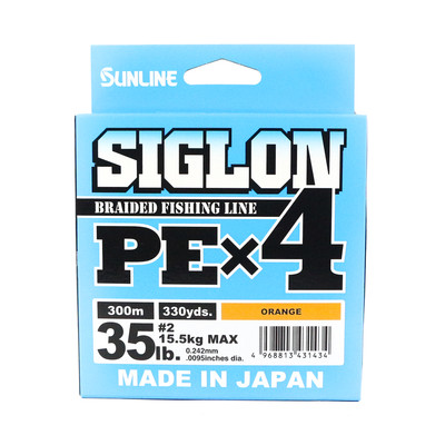 Sunline P.E Line X4 Siglon 300M P.E 2 35LB Orange (1434)
