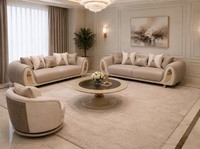 Sofa Set Sofa Sessel Beige Modern Stil Komfortabel Edel