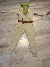 Star Wars Yoda Plush One Piece Adult Hooded Pajama, Pockets Size S/M