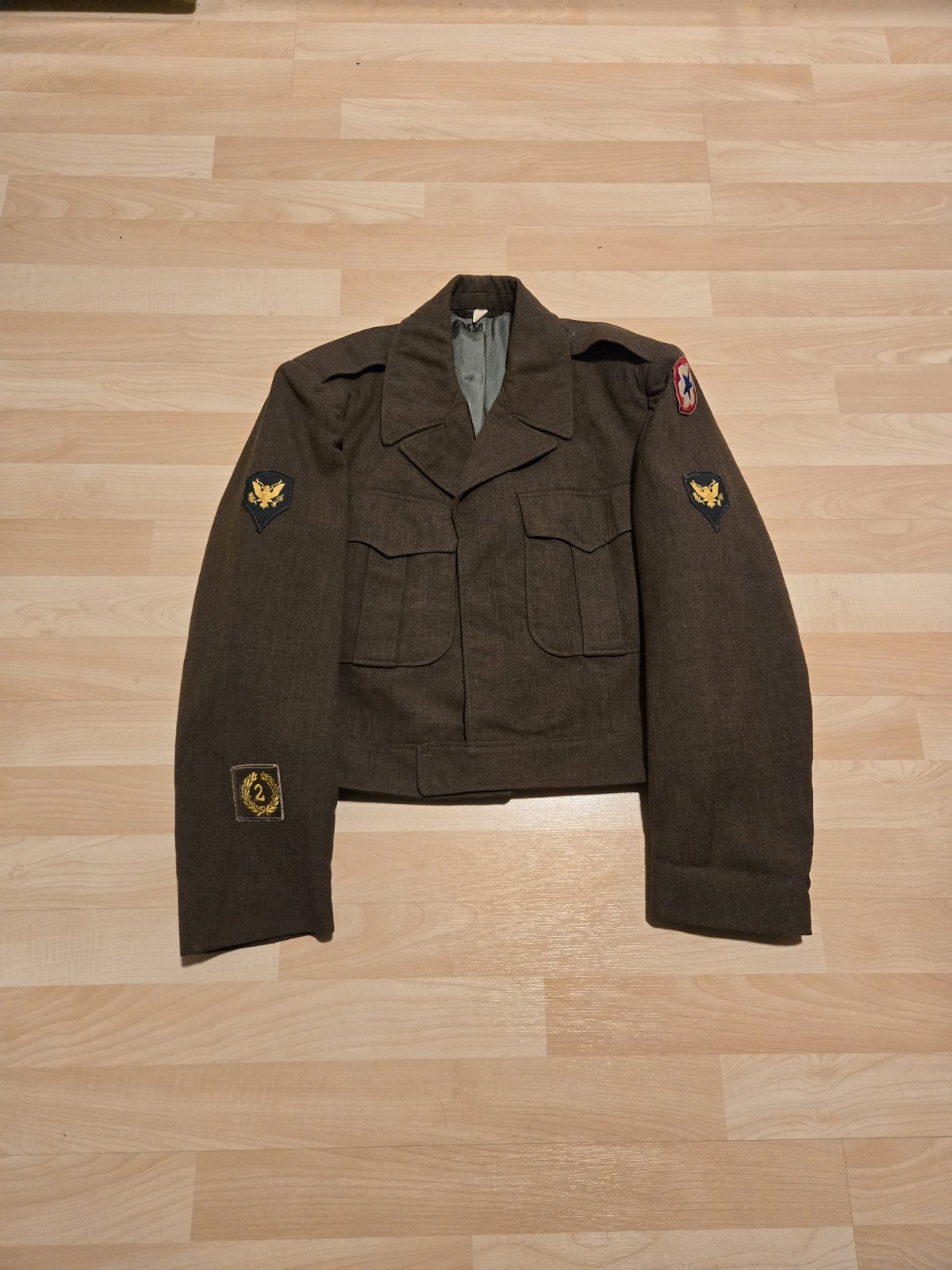 WWII US Army Ike Jacket Army Service Forces Meritorious Unit WW2 Size 38S Wool