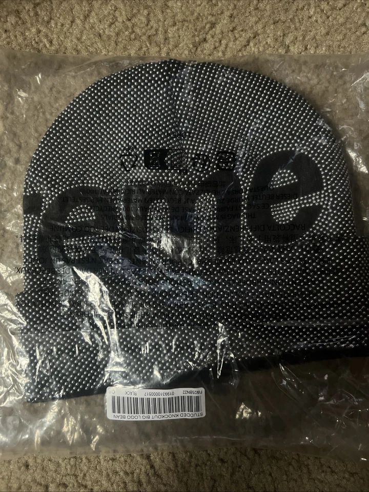 Gorro Supreme Tachonado Knockout Logo Grande Negro FW25 NUEVO Foto 2 de 2