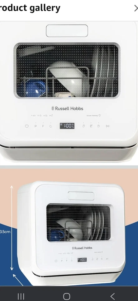 Russell Hobbs Tischgeschirrspüler 2 Maßgedecke & Touch Control RH2TTDW101B