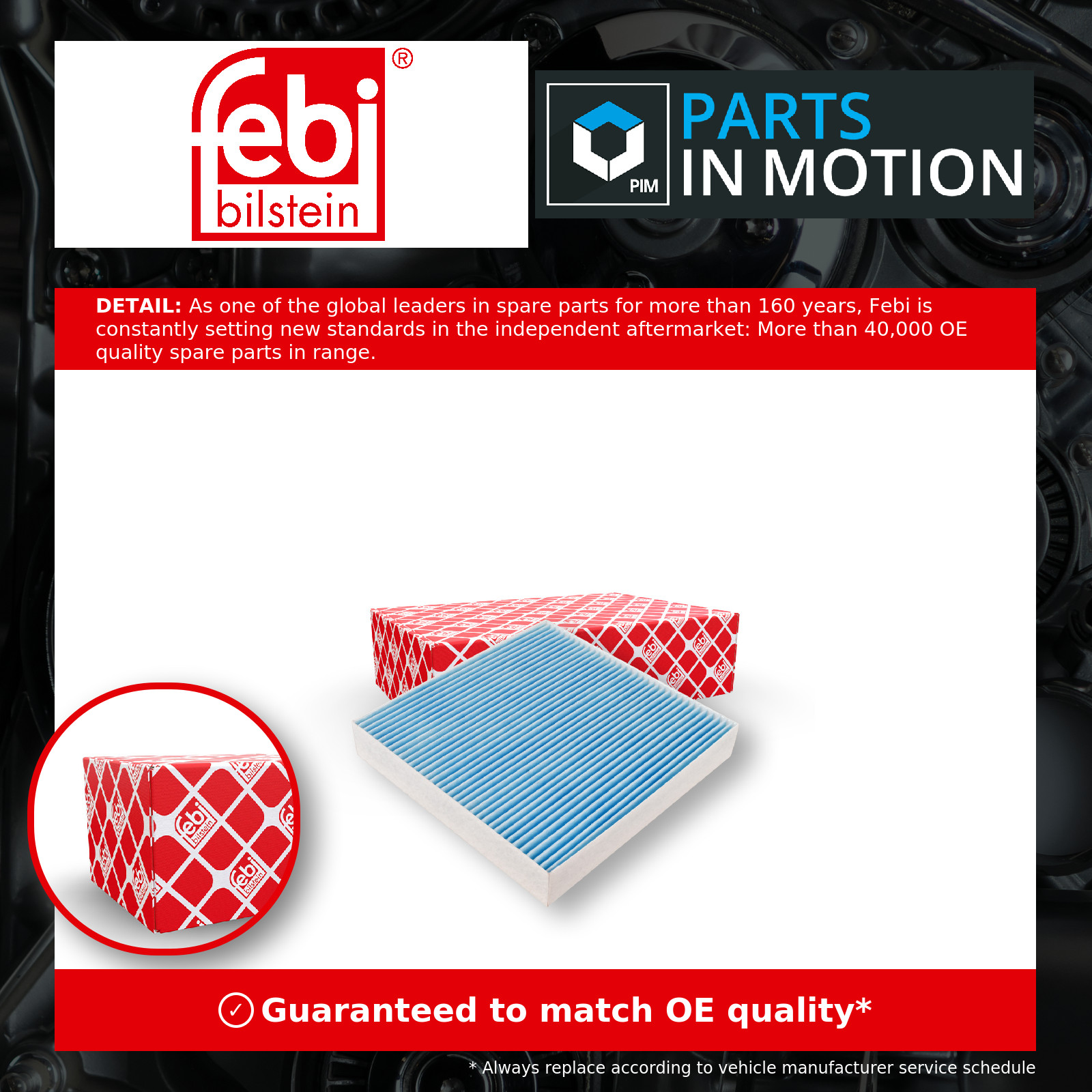 Pollen / Cabin Filter fits KIA PICANTO JA 1.0 2017 on 97133G6000 Febi Quality