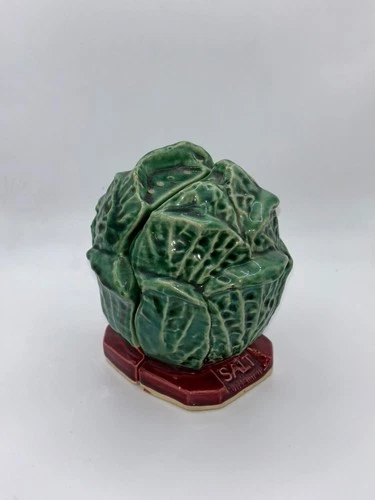 Vintage McCoy Pottery Cabbage Salt and Pepper Shakers Set - Green - USA - EUC