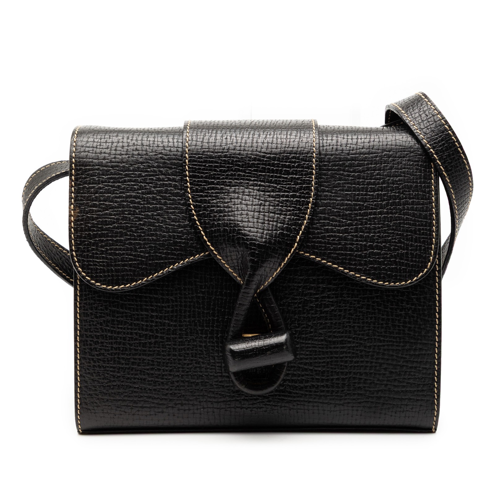 Authenticated LOEWE Leather Toggle Flap Crossbody… - image 1