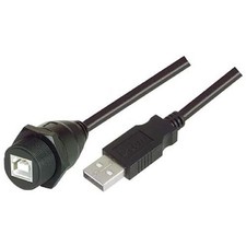 1pc L-COM WPUSBBA-05M USB Cable, Waterproof Type B Female - Standard Type A