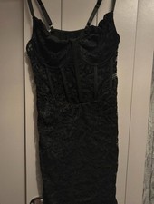 Cute Lacy Black Mini Dress Shein