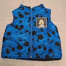 Disney Mickey Mouse Puffer Vest 24M Disneyland Blue Vacation Patch Baby