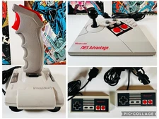 Nintendo NES Controller Lot - NES Advantage, QuickShot QS-112, (2) OEM NES-004