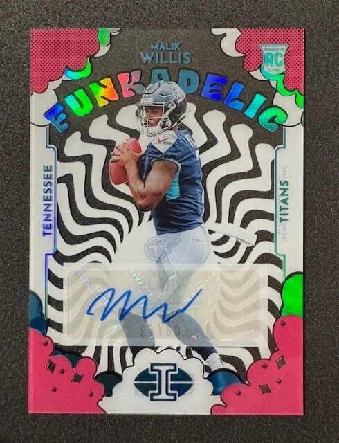 2022 Panini Illusions Funkadelic Red Parallel Malik Willis Auto RC #F-18 SN08/49 - Image 2 of 4