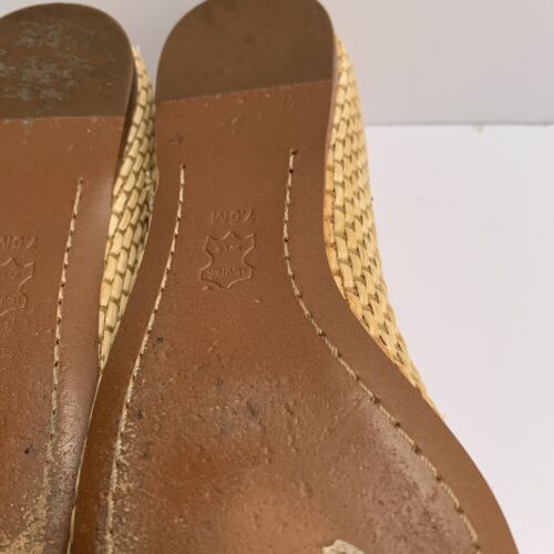Pantofole da fumo Tory Burch Catherine arancioni in pelle verniciata Raffia piatte 7,5 marrone chiaro - Foto 20 di 24