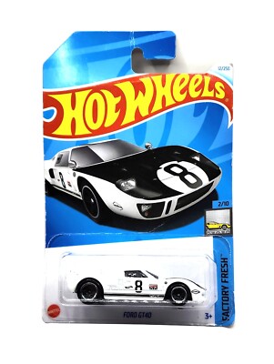 Hot Wheels White Ford GT40 Factory Fresh Kids Model Diecast Toy