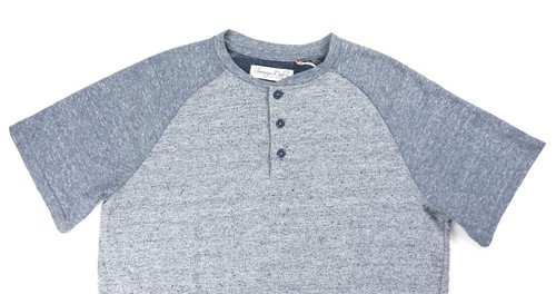NEW SOVEREIGN CODE BLUE MARLED FLOW BUTTON HENLEY KNITTED RAGLAN T-SHIRT SIZE S - Picture 4 of 4