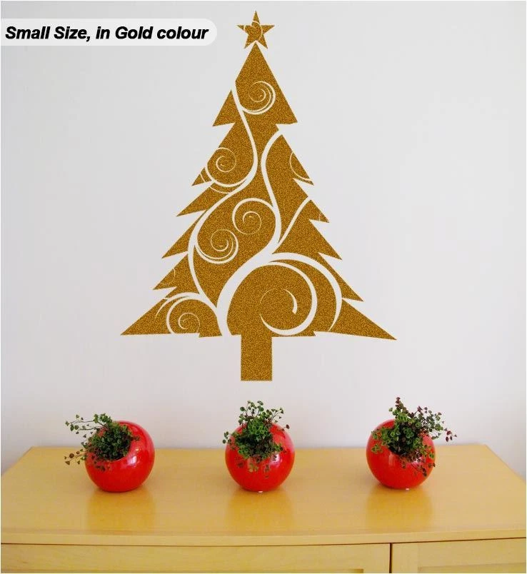 Handmade Vintage Christmas Tree Vine Star Sticker Shop Window Wall Decor Decal - Image 2 of 4