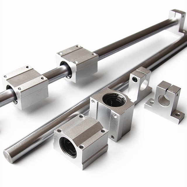 OD 8mm Shaft Rod Optical Axis /& Linear Rail Support Ball Bearing Block Set