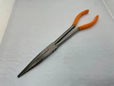 Snap On Tools 911CP 11" Long Reach Needle Nose Pliers Straight ORANGE Handles