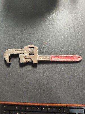 Vintage Stillson Walworth 8  Pipe Wrench Adjustable Tool Red Handle in USA