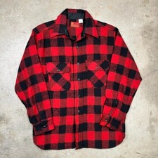 Vintage 70s Sears Kings Road Buffalo plaid flannel shirt wool large