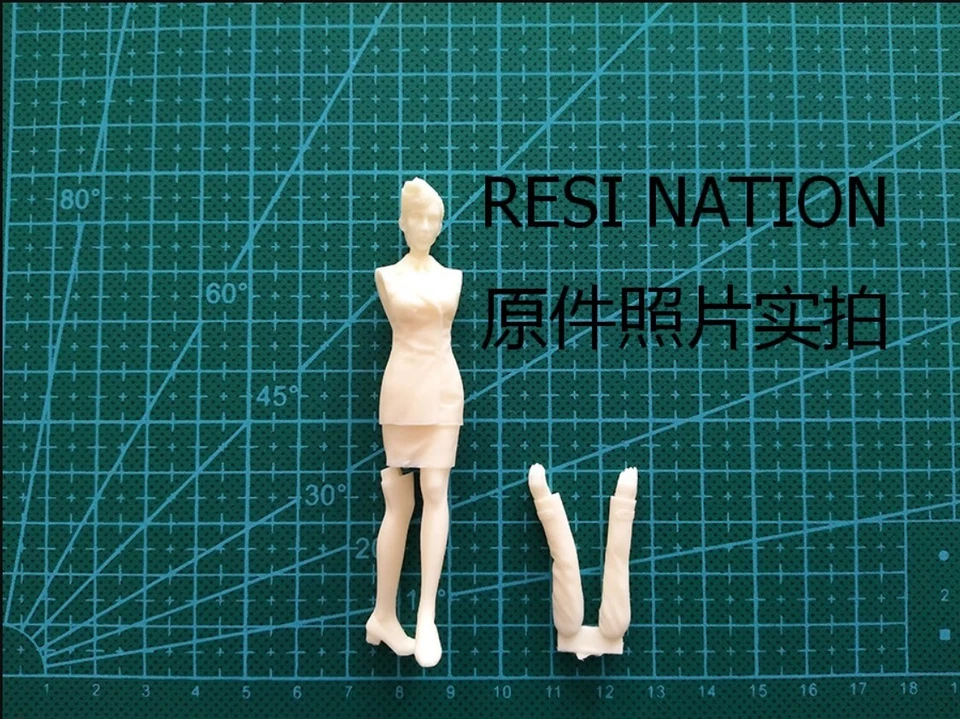 Unpainted Unassembled 1/18 90mm Resin action Figures beauty Officer Model Kit  - Image 2 of 4