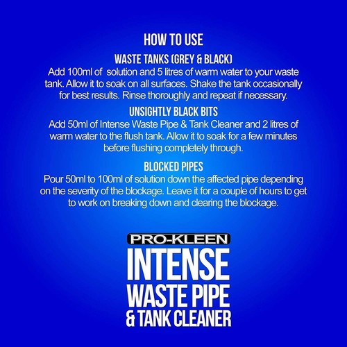 ProKleen Intense Waste Pipe + Tank Cleaner for Caravans Motor Homes Deep Clean - Picture 13 of 28
