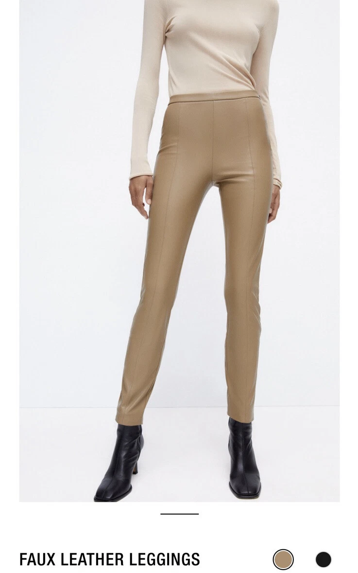 Leather Leggings - Light taupe - Ladies