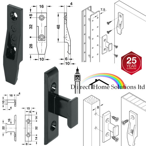 Keyco Clips Keku EH / EHS Hook On Push In Fittings Press Mount Panel Clips Plinth ...