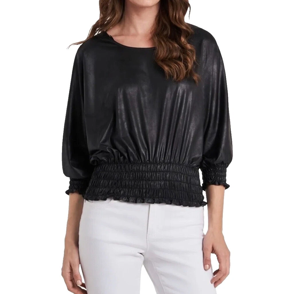 Blusa top de Negocios de Piel Sintética para Mujeres