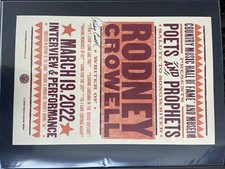 Rodney Crowell Signed Hatch Show Print Poets and Prophets 2022