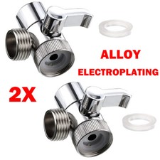 2PCS Kitchen Sink Splitter Diverter Valve Water Tap Connector For Toilet Shower