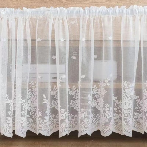 Vintage Embroidered Sheer Lace Window Curtain Kitchen Valance Cafe Tiers Bedroom - Picture 25 of 67