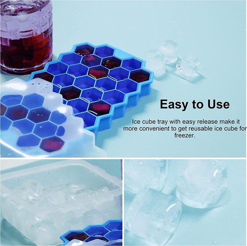 Ice Cube Trays for Freezer with Lid 37 Grid Silicone Case Mold Cocktails Maker - Picture 4 of 6
