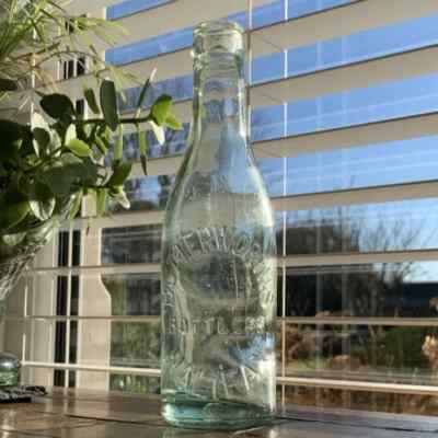 Klare grüne Vintage Glasflasche Butterworth's Bottlers Halifax