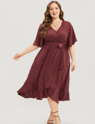 NWT Bloomchic Plain Wrap Pocket Belted Ruffle Hem Burgundy Dress Size 26 | eBay NWT Bloomchic Plain Wrap Pocket Belted Ruffle Hem Burgundy Dress Size 26 | eBay