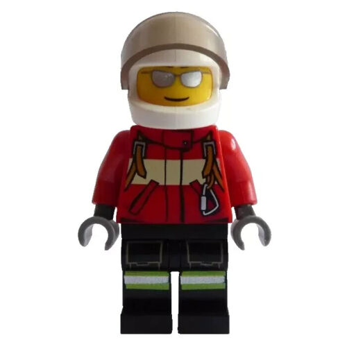 LEGO Pompiere con Casco Bianco Minifigure 60004 Nuovo - Foto 2 di 7
