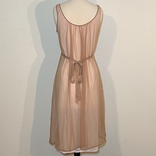 VTG Kayser Taupe Grecian Nightgown Chiffon Overlay Lace Applique Sz 32 Small EUC - Picture 2 of 5