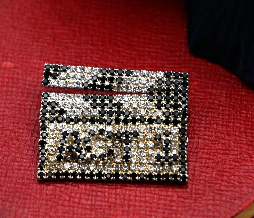 Vintage Clear Black Rhinestone Act 1 Movie Clappe… - image 1