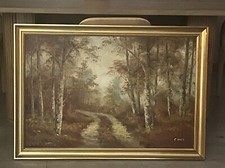 Grande Huile Sur Toile Clara Inness (1874-1932) Début  siècle