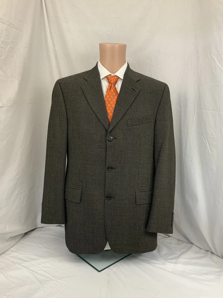 Blazer Kasper Hombre 40R Negro y Dorado Lana Seda 3btn Sin Ventilación 40 R Como Nuevo YGI Q1-329 Foto 2 de 4